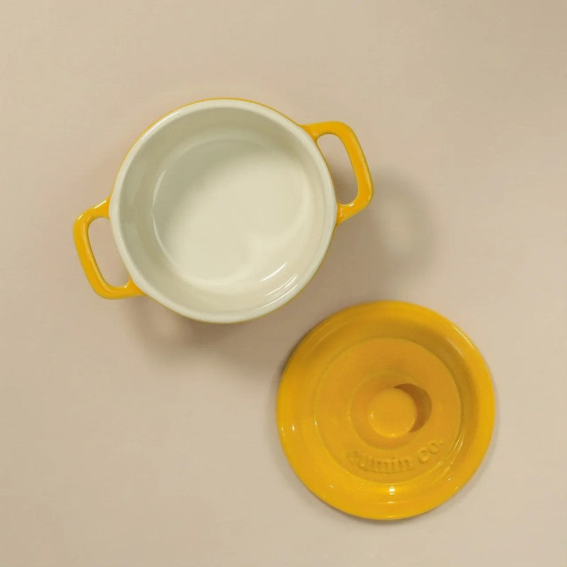 Cumin Co Ceramic Mini Cocottes (Mustard/240 mL) - Set of Two media 4
