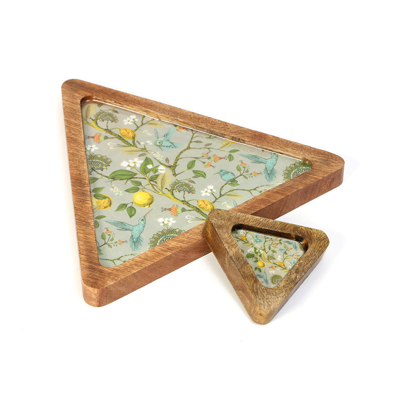 Art Traingular Chip & Dip Mango Wood Platter - Set of Two media 5