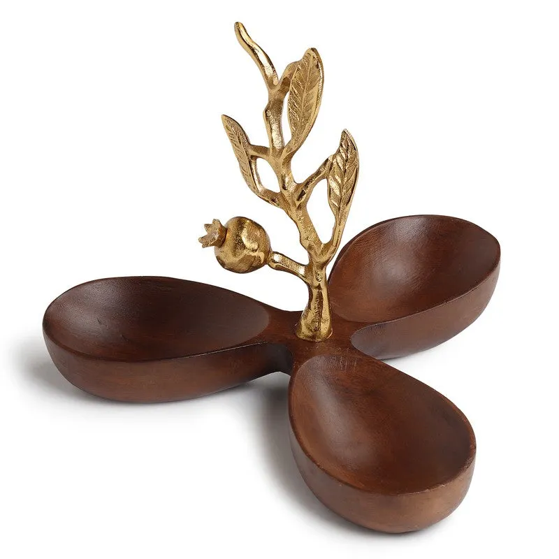 Oak Serve Wood Serving Tray - Gold,Brown media 4