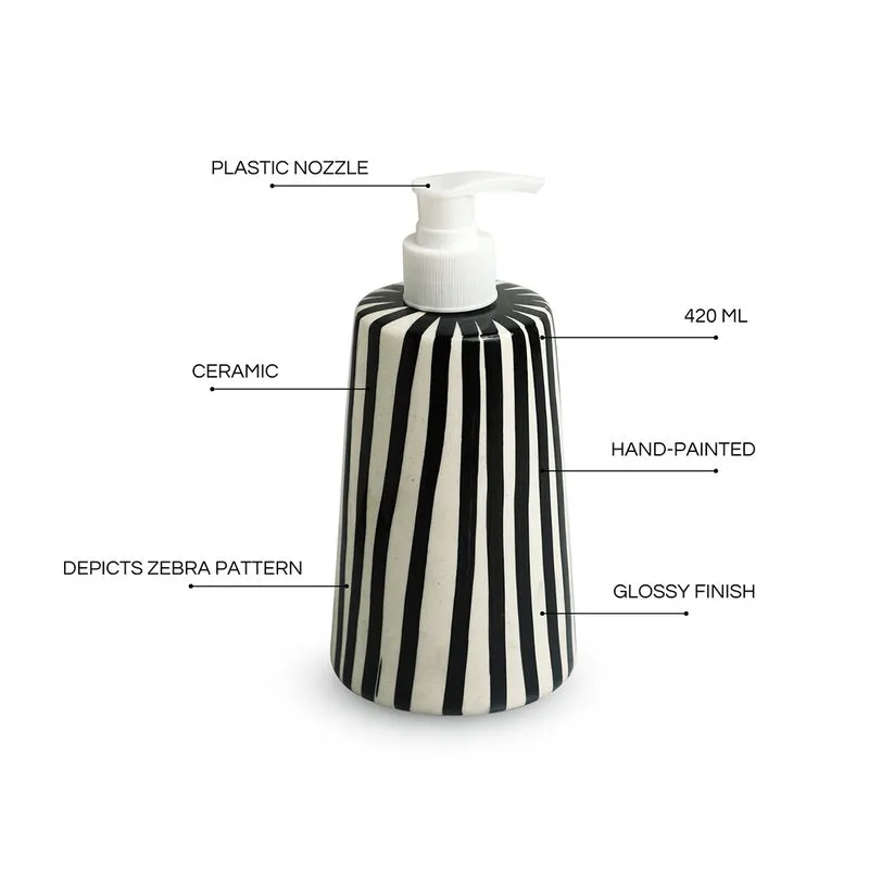 Zebra Stripia Handpainted Bathroom Set - Two Piece Set media 4
