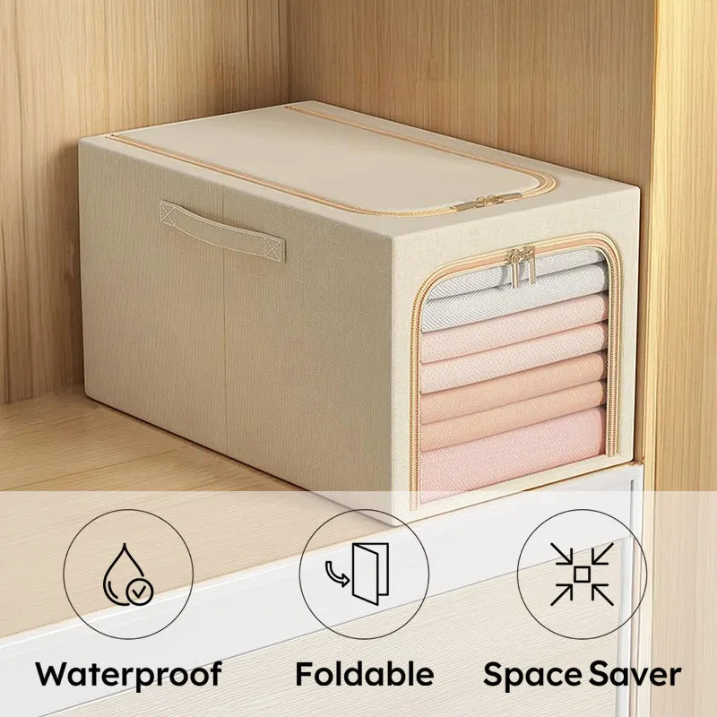 Tuck In Cloth Organiser With Zipper - Beige media 11