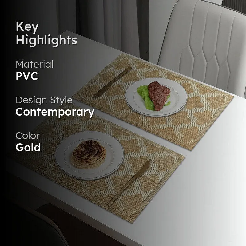 Lyora Golden Rectangle PVC Table Mats - Set Of Two media 2