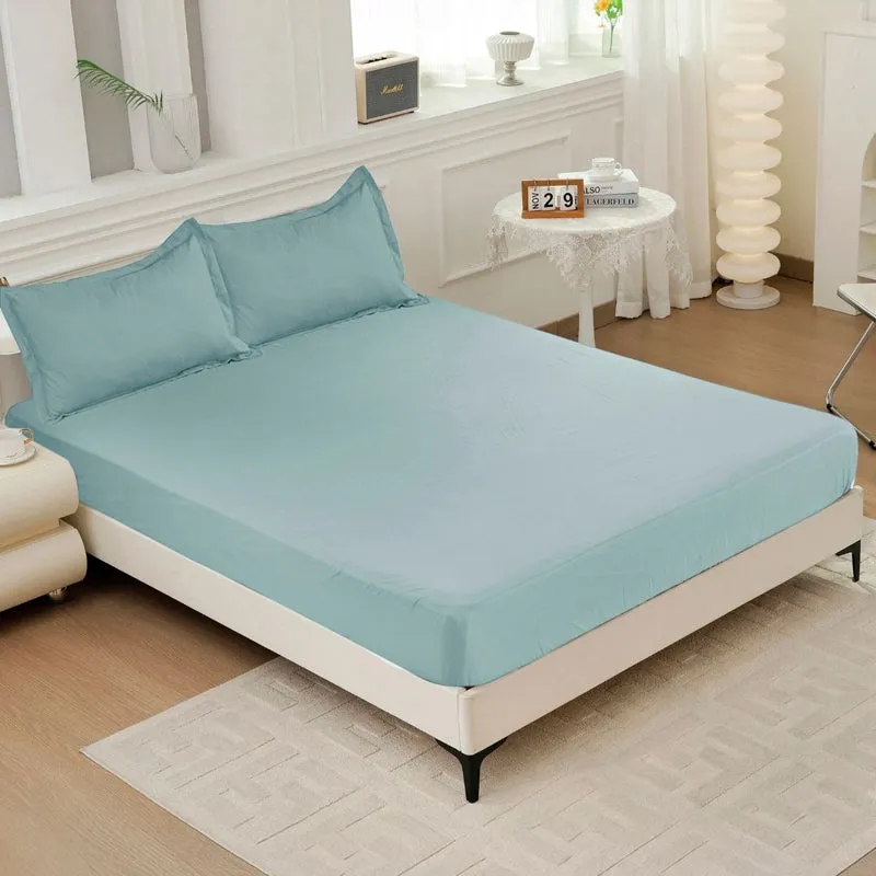 Cloud Drift Fitted Microfiber Bedsheet (Blue) - 140 GSM media 3