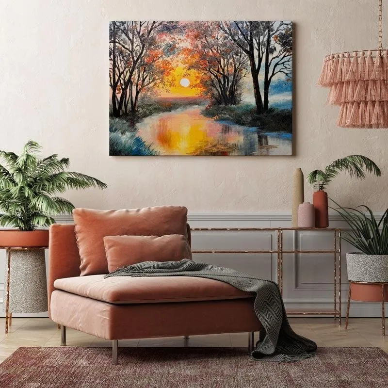 Evening Forest Canvas Wall Painting - Gallery Wrap media 3