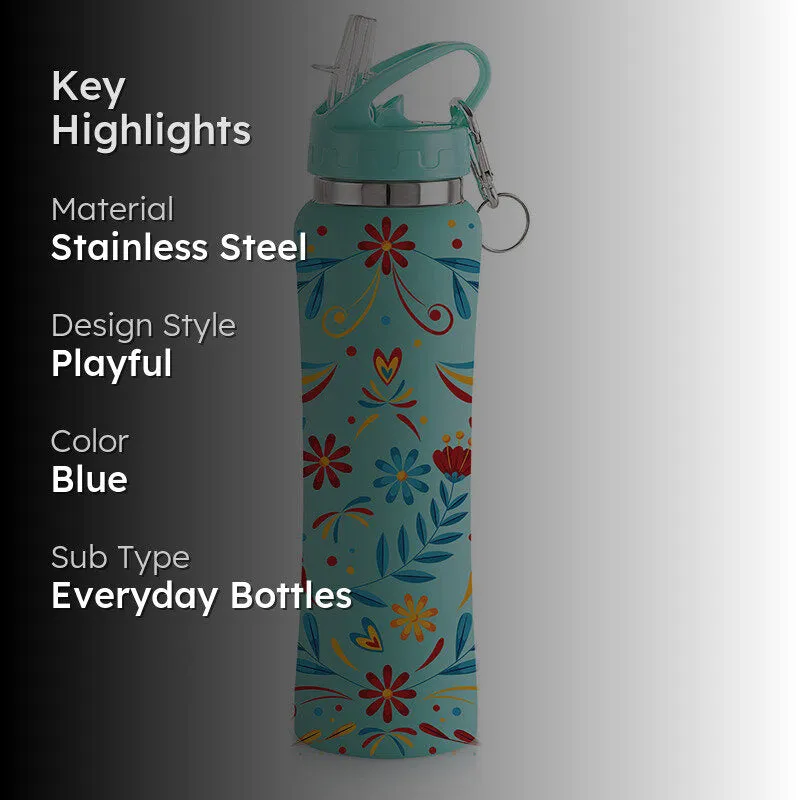 Stella Flora Sipper Water Bottle (Aqua Blue) - 750 mL media 2