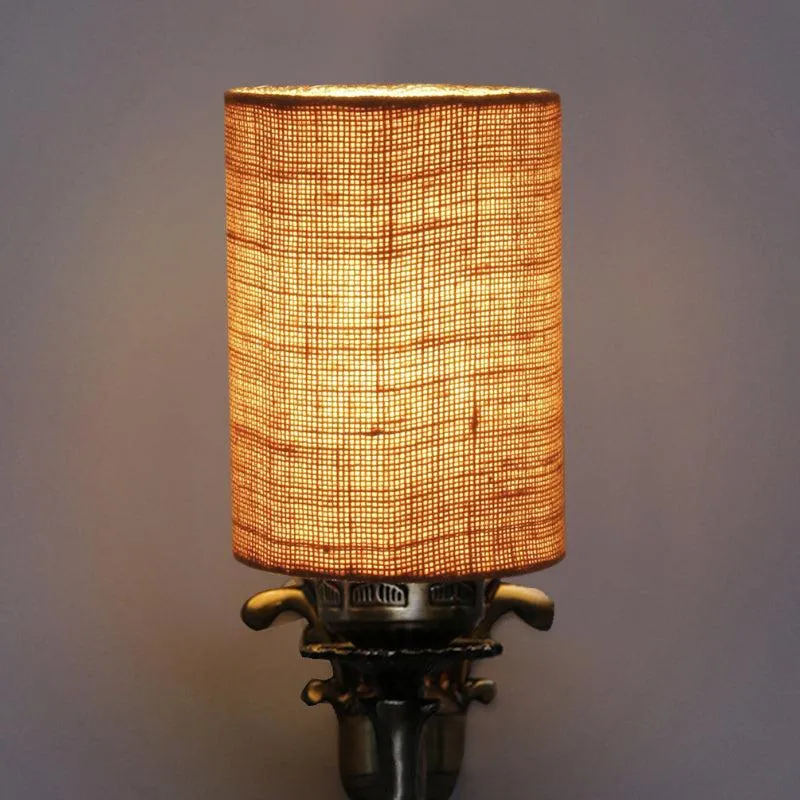 Vista Edrel Cylindrical Fabric & Metal Wall Lamp - Beige media 4