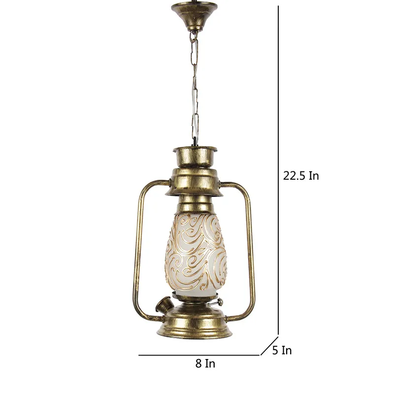 Saagar Mosaic Lantern Glass Ceiling Lamp - Gold media 5