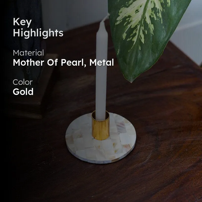 Decorative Mother of Pearl Candle Holder media 2