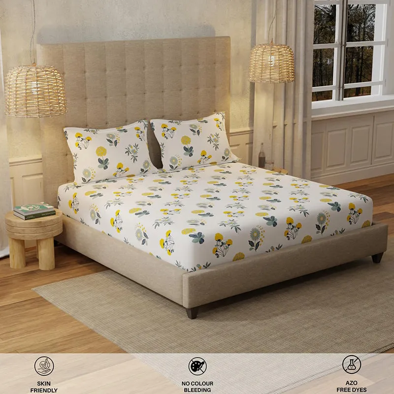 Urban Space Radiance White Cotton Bedsheet - 200 TC media 5