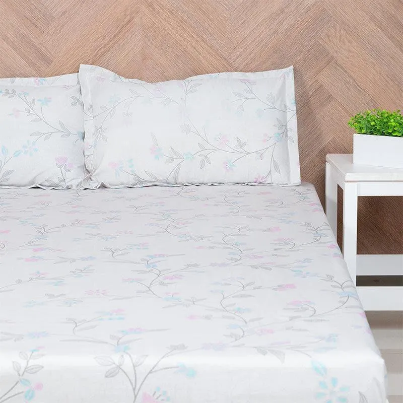 Aaavar Printed Reversible Cotton Bedsheet (Beige,White) - 170 TC media 3