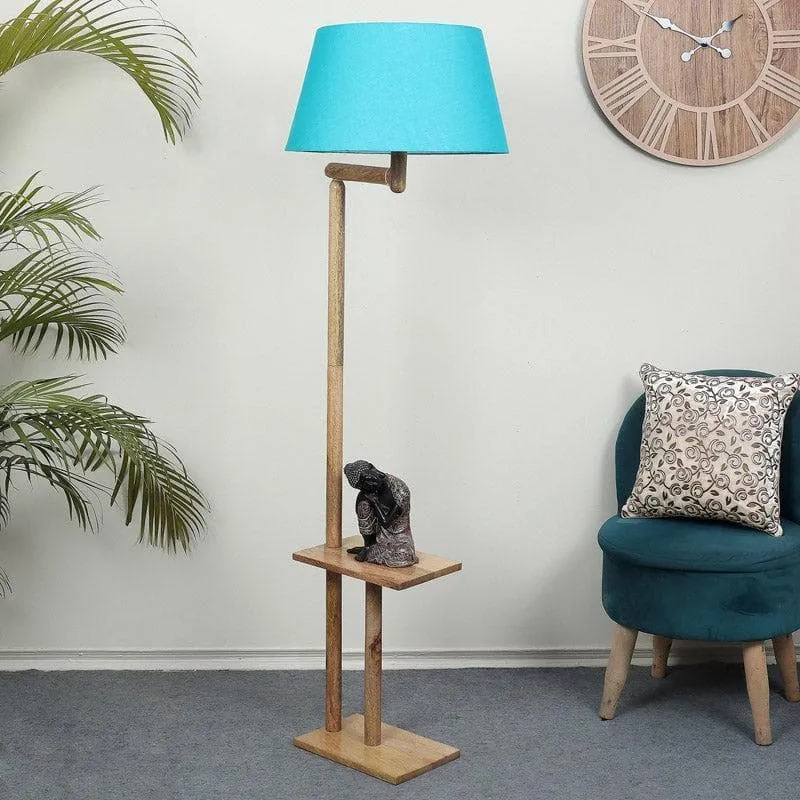 Eartha Enya Floor Lamp With Shelf - Ocean Blue media 3