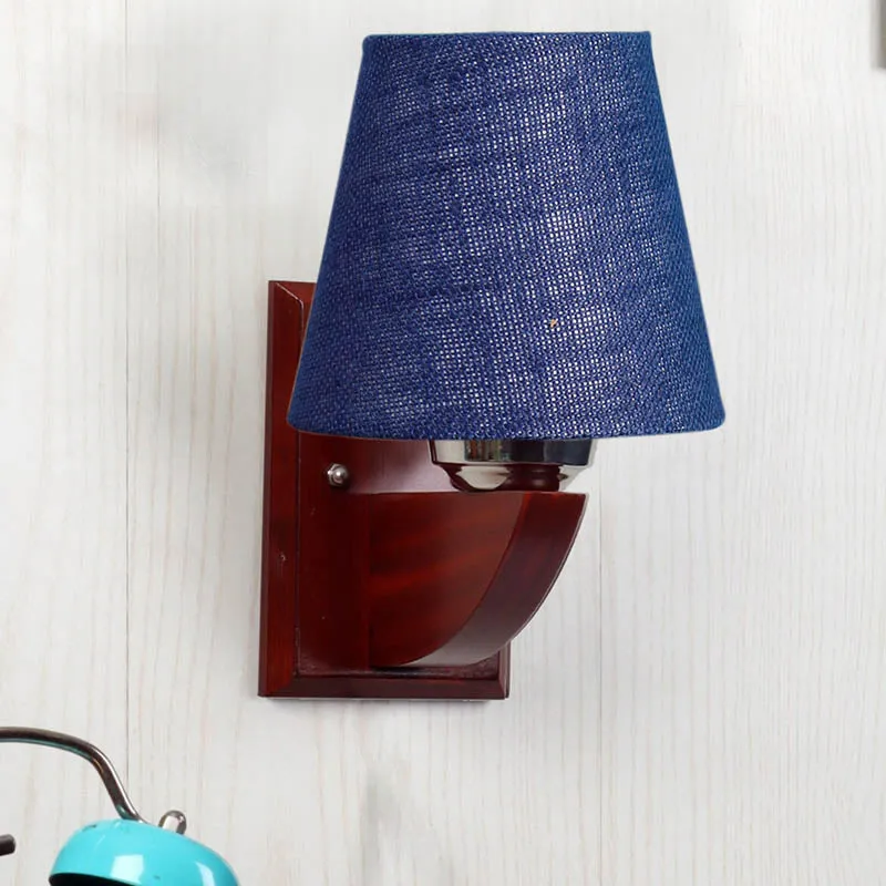 Midnight Mist Conical Wooden Wall Lamp media 3