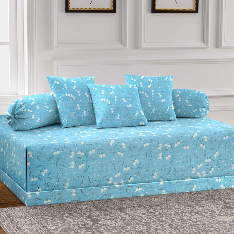 Flecks in Blue Diwan Set - Six Piece Set