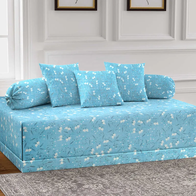 Flecks in Blue Diwan Set - Six Piece Set media 1