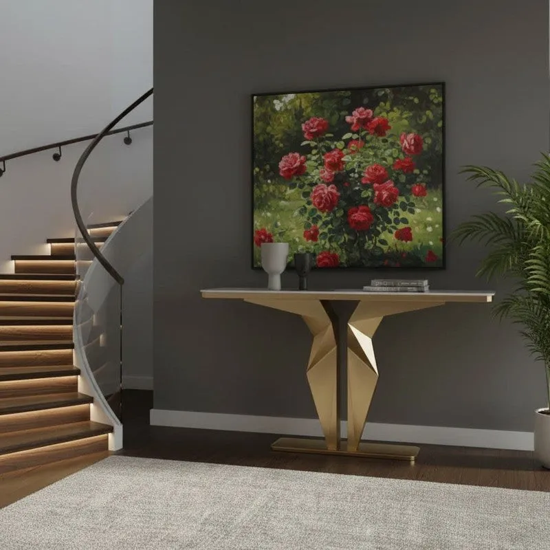 Foyer Metal Console Table with Marble Top - Medium media 3