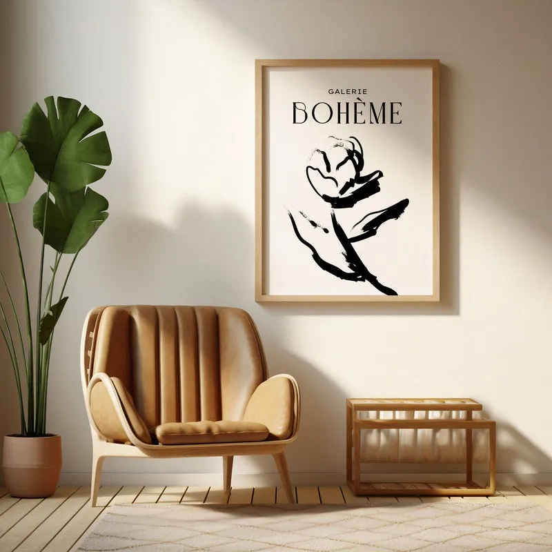 Expressive Flora Canvas Wall Painting With Brown Frame media 6