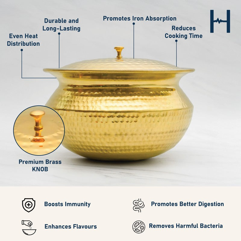 Cookelle Durable Brass Handi - 3000 mL media 10