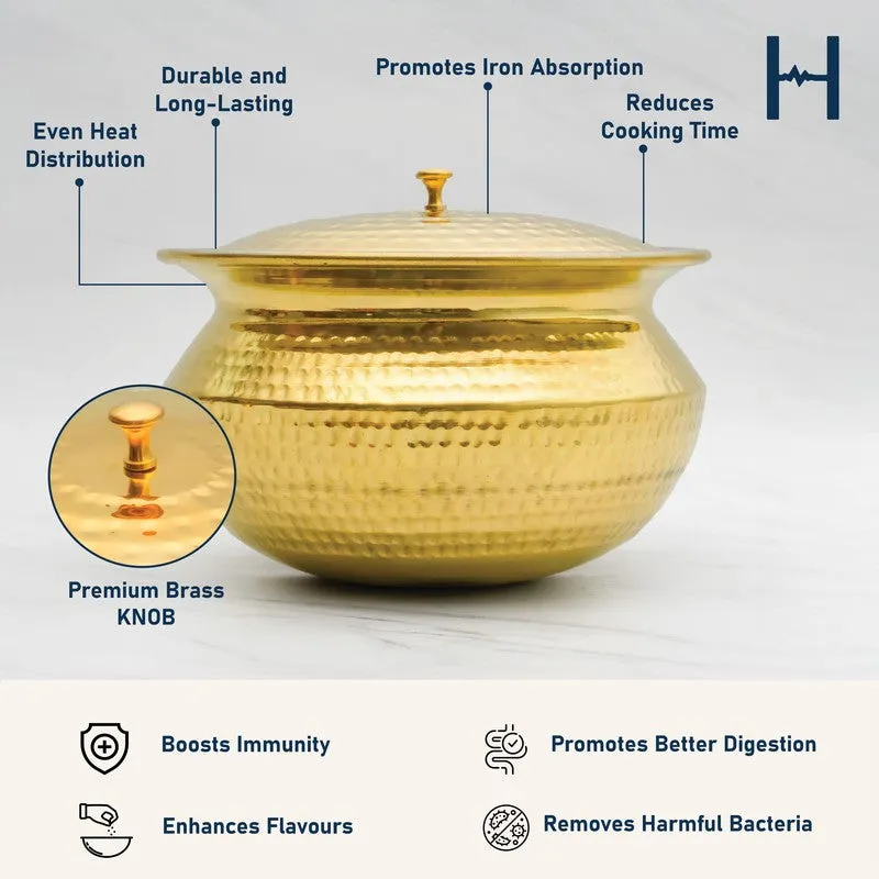Cookelle Durable Brass Handi - 3000 mL media 10