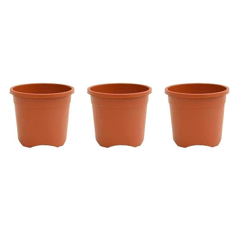 Ugaoo Garden Brown Plastic Pot (15.4 CM) - Set Of Three media 4