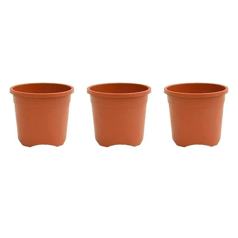 Ugaoo Garden Brown Plastic Pot (15.4 CM) - Set Of Three media 4