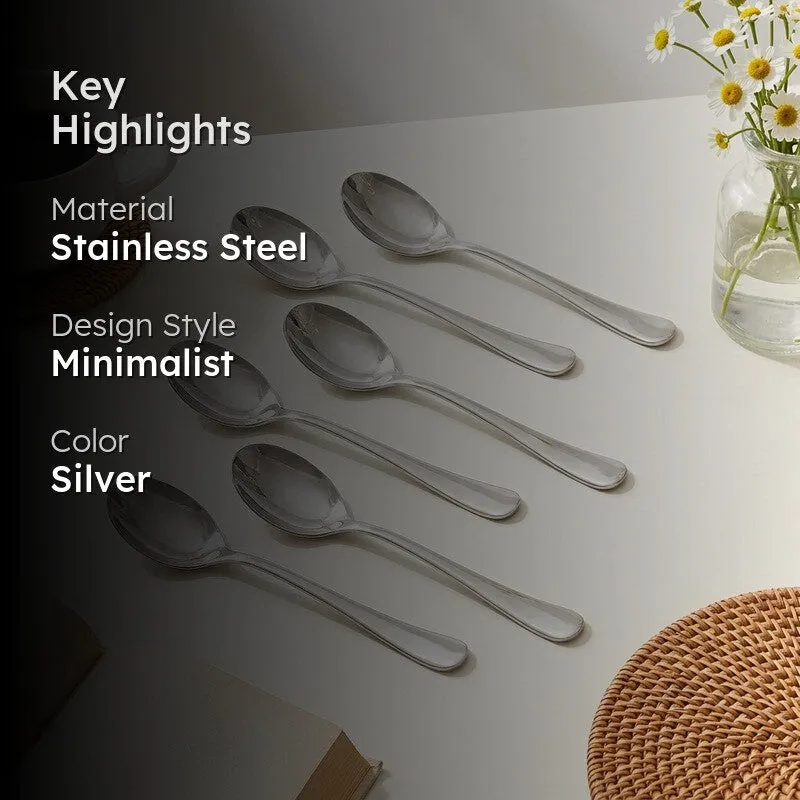 Baguette Stainless Steel Soup Spoon - Set of Six - 2