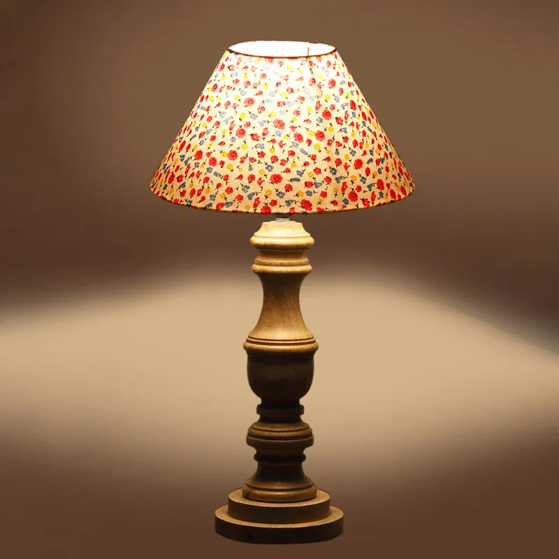 Fleura Cone Carve Wooden Table Lamp - Multicolor media 5