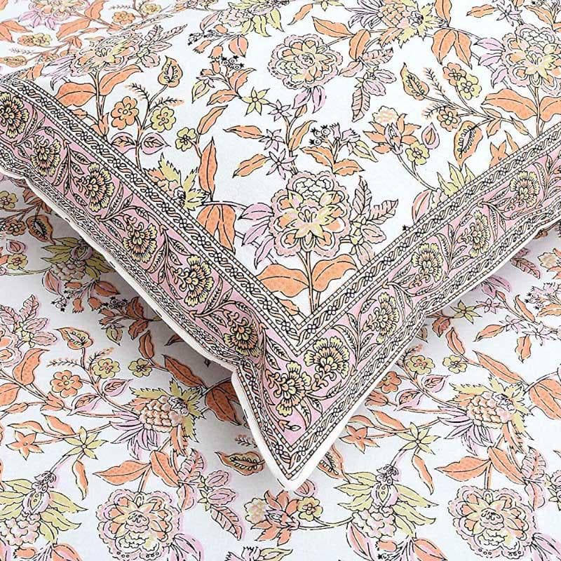 Posy Party Cotton Bedsheet (Orange) - 180 TC image 3