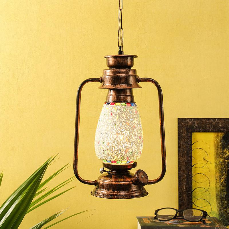 Siera Mosaic Lantern Glass Ceiling Lamp - Copper media 2