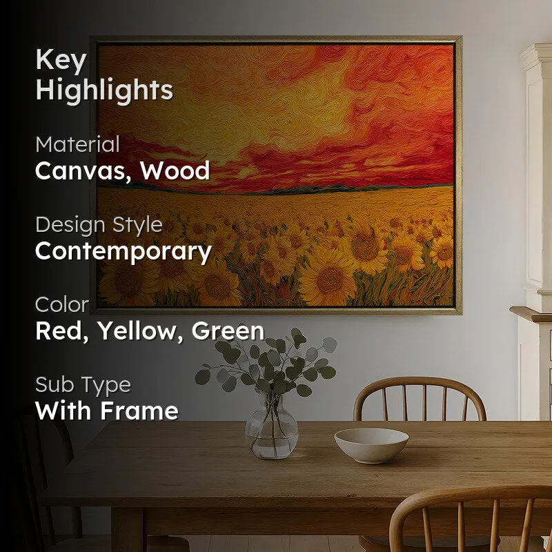 Floral Inferno Canvas Wall Painting With Frame media 2