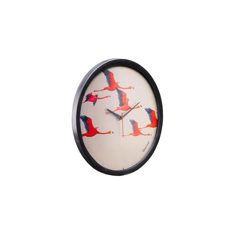 Flamingos On Way Wall Clock - 4