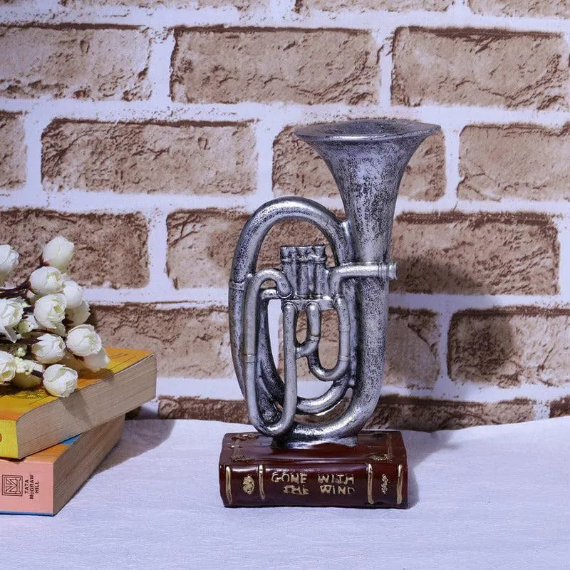 Vintage Trumpet Resin Showpiece - Silver media 3