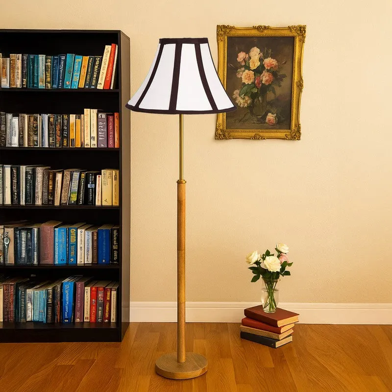 Soft Line Wooden Floor Lamp - White & Black media 3