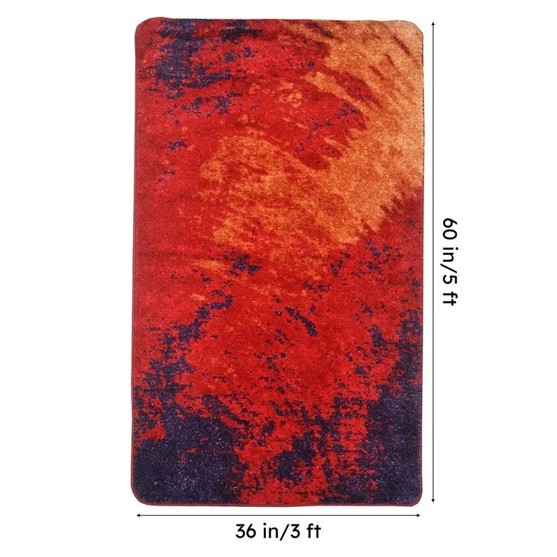 Esmond Abstract Micro Fiber Area Rug - Orange & Purple media 7