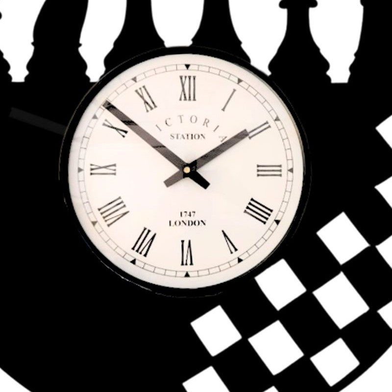 Chessline Steel Analog Wall Clock - Black media 5