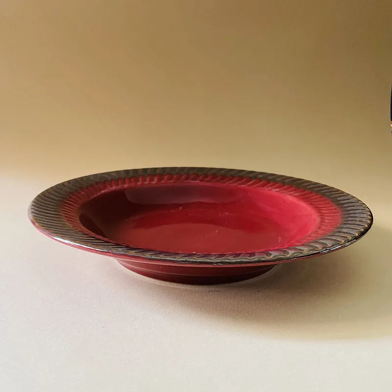 Raisel Ceramic Pasta Plate (Red) - Set Of Four media 6