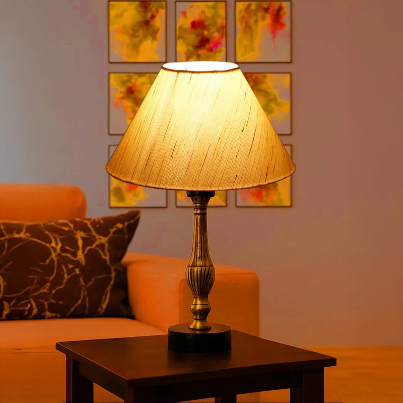 Aurelo Arvo Wooden Table Lamp - Ivory media 1