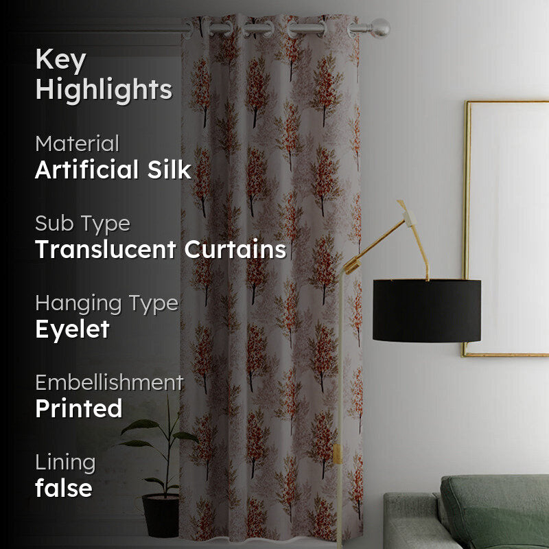 Olivia Floral Artificial Silk Curtain media 2