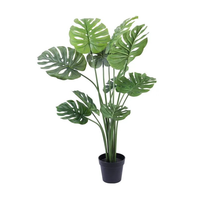 Artificial Realistic Monstera Plant With Black Plastic Pot - 3.9 Feet media 5