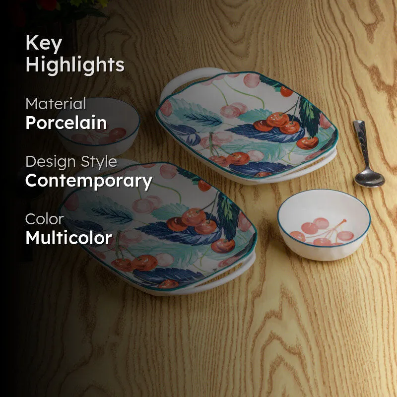 Rose Petal Porcelain Platter - Four Piece Set media 2