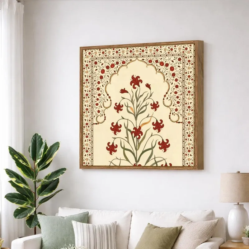 Folk Flora Canvas Wall Art With Frame media 3