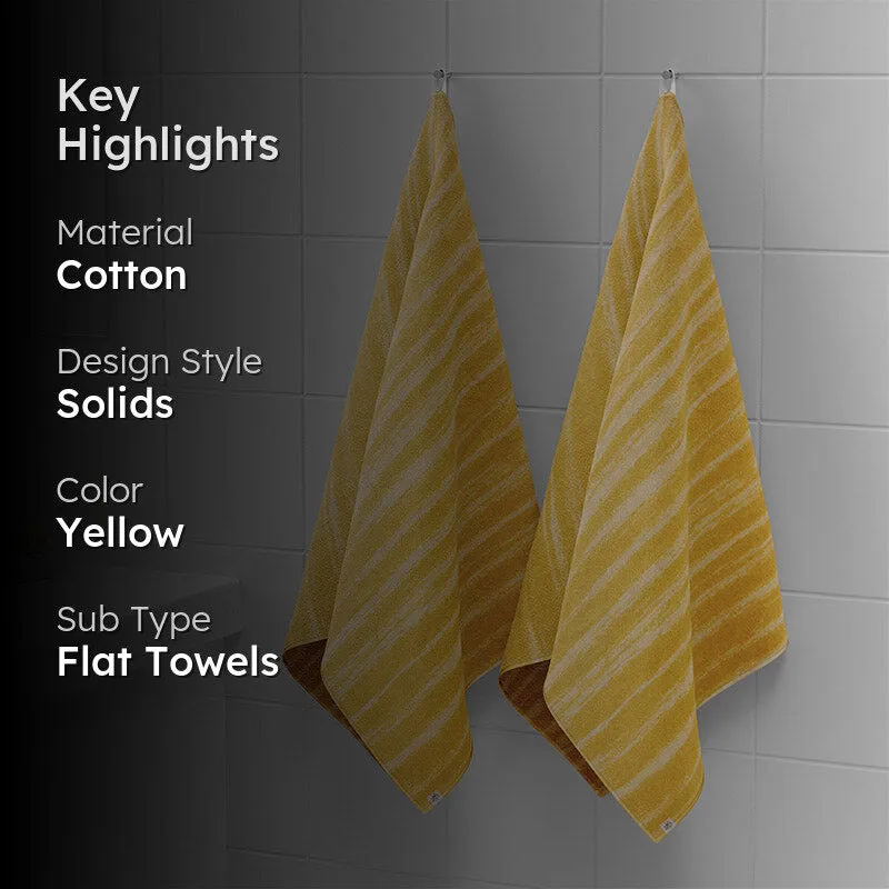 Sunscreen Terry Cotton Face Towel (Yellow) - Set Of Four media 2