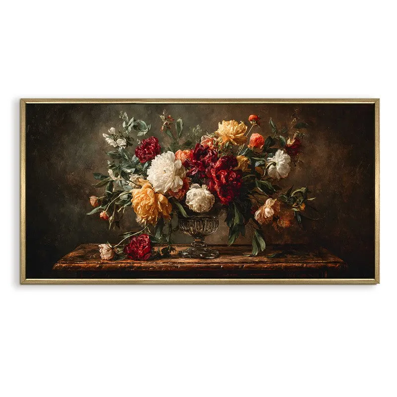 Velour Bloom Canvas Wall Painting With Frame media 3