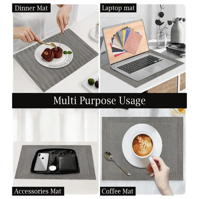 Onyxa Black Rectangle PVC Table Mats - Set Of Two media 5