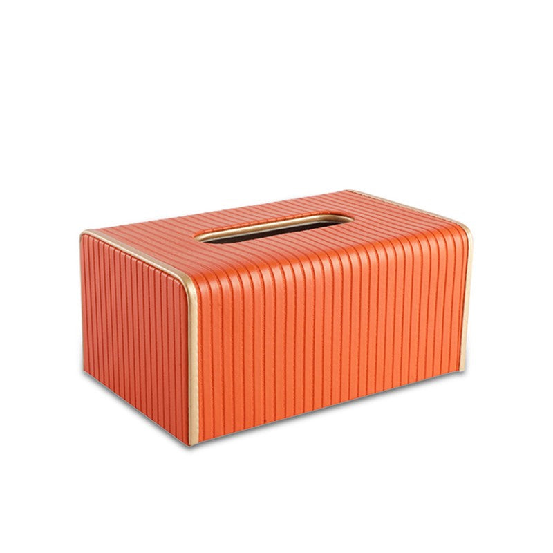 AarviDecor Forme Ribbed Faux Leather Tissue Holder media 3