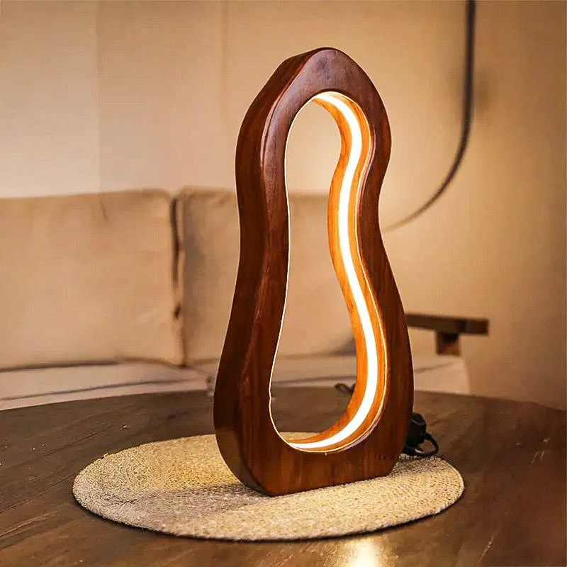 Sculpta Boho Wooden Table Lamp - Brown media 1