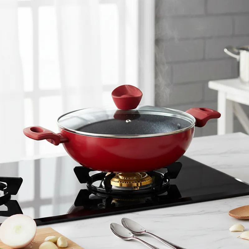 Bergner Bellini Plus Non Stick Kadhai With Lid (Red) - 3600 mL media 1