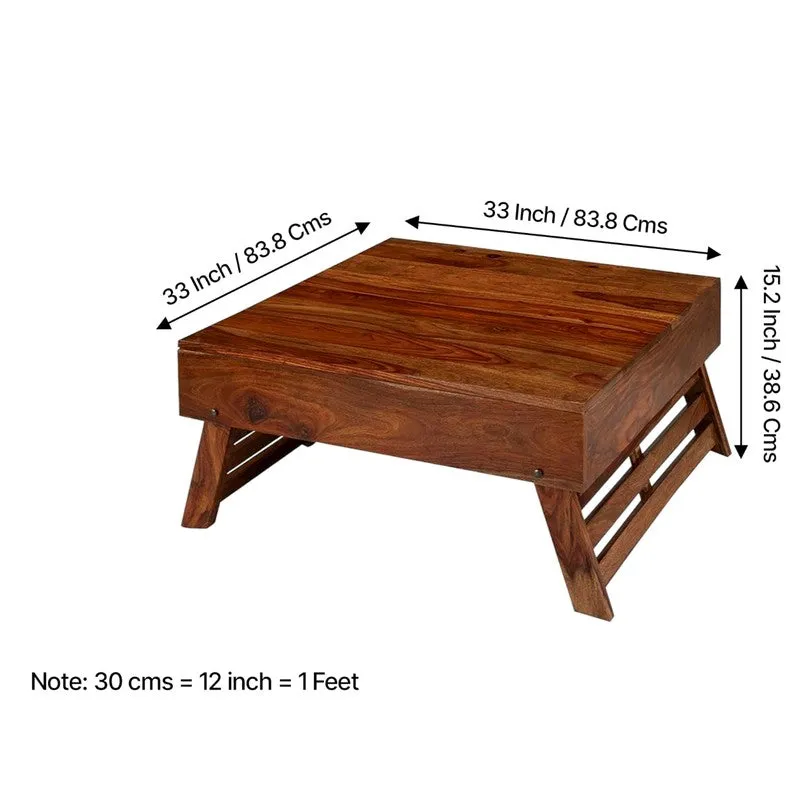 Servo Sheesham Wooden Center Table - Brown media 12