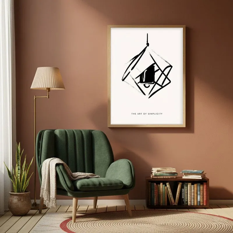 Suspended Calm Canvas Wall Painting With Brown Frame media 1