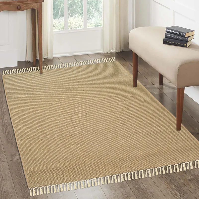 Saral Home EcoStep Anti-Slip Jute Cotton Area Rug with Fringe media 3