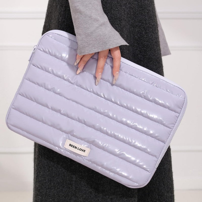 Midnight Purple Quilted Laptop Sleeve media 8